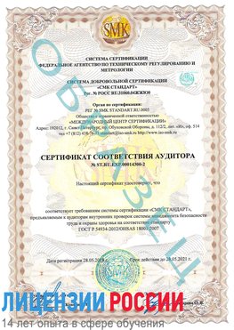 Образец сертификата соответствия аудитора №ST.RU.EXP.00014300-2 Камышин Сертификат OHSAS 18001